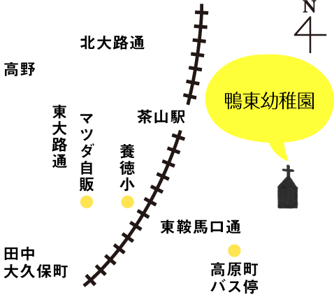 鴨東幼稚園の地図